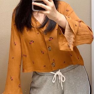 Burnt Orange Floral Blouse